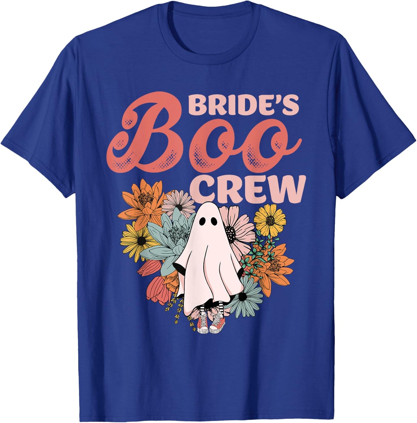 Bride's Boo Crew Floral Ghost Wedding Bachelorette Halloween T-Shirt - T-Shirt | Royal