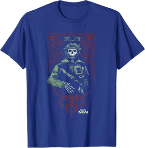 Call of Duty: Modern Warfare 2 Ghost Playing Card Portrait T-Shirt - T-Shirt | Royal