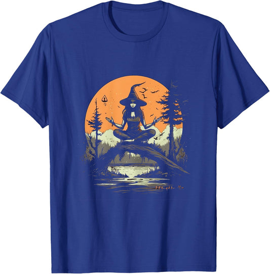 Witch Meditating Halloween Costume Yoga Zen Meditation Women T-Shirt - T-Shirt | Royal