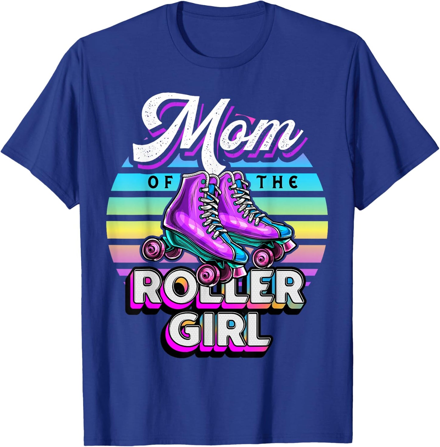 Mom of Roller Girl Roller Skating Birthday Matching Family T-Shirt - T-Shirt | Royal
