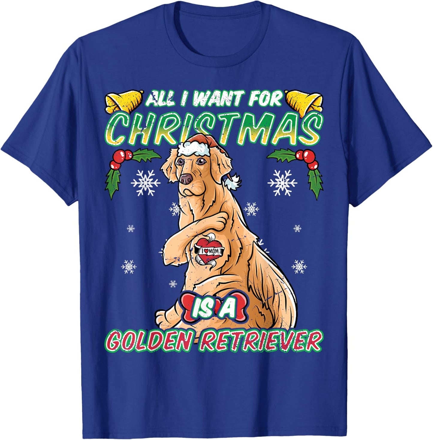 All I Want For Christmas Is A Golden Retriever Santa Claus T-Shirt - T-Shirt | Royal