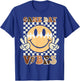 Funny Face American Football Game Day Vibes Sport Women Girl T-Shirt - T-Shirt | Royal