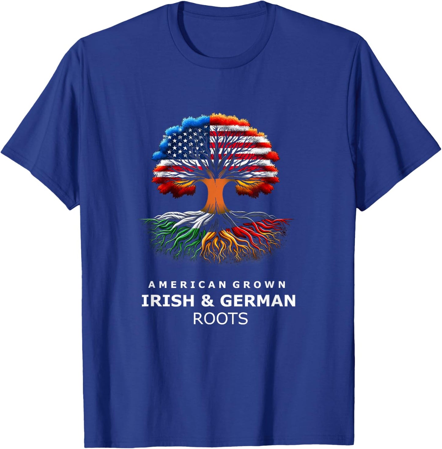 American Raised with Irish and German Roots T-Shirt - T-Shirt | Royal