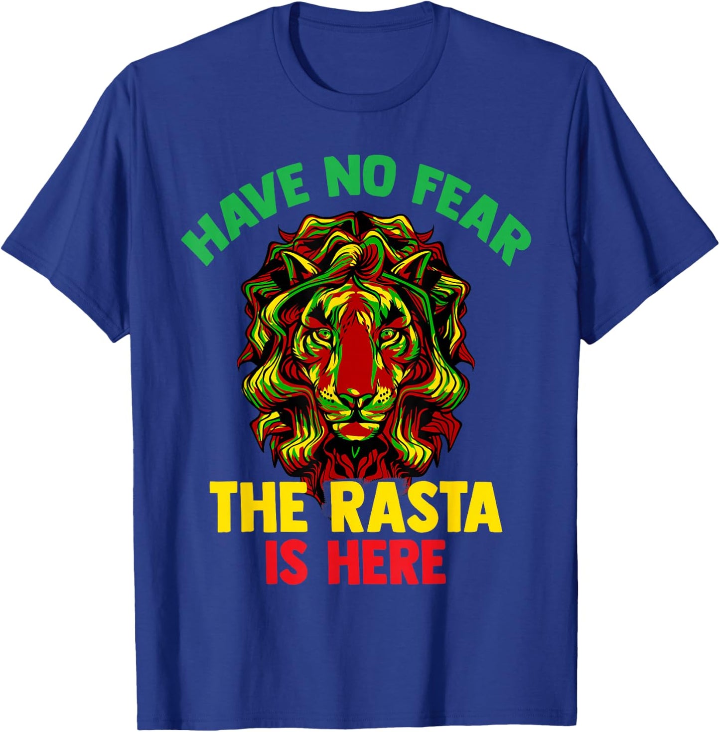 Rastafari Shirt Gift Raggea Reggaeton Flag Lion T-Shirt - T-Shirt | Royal