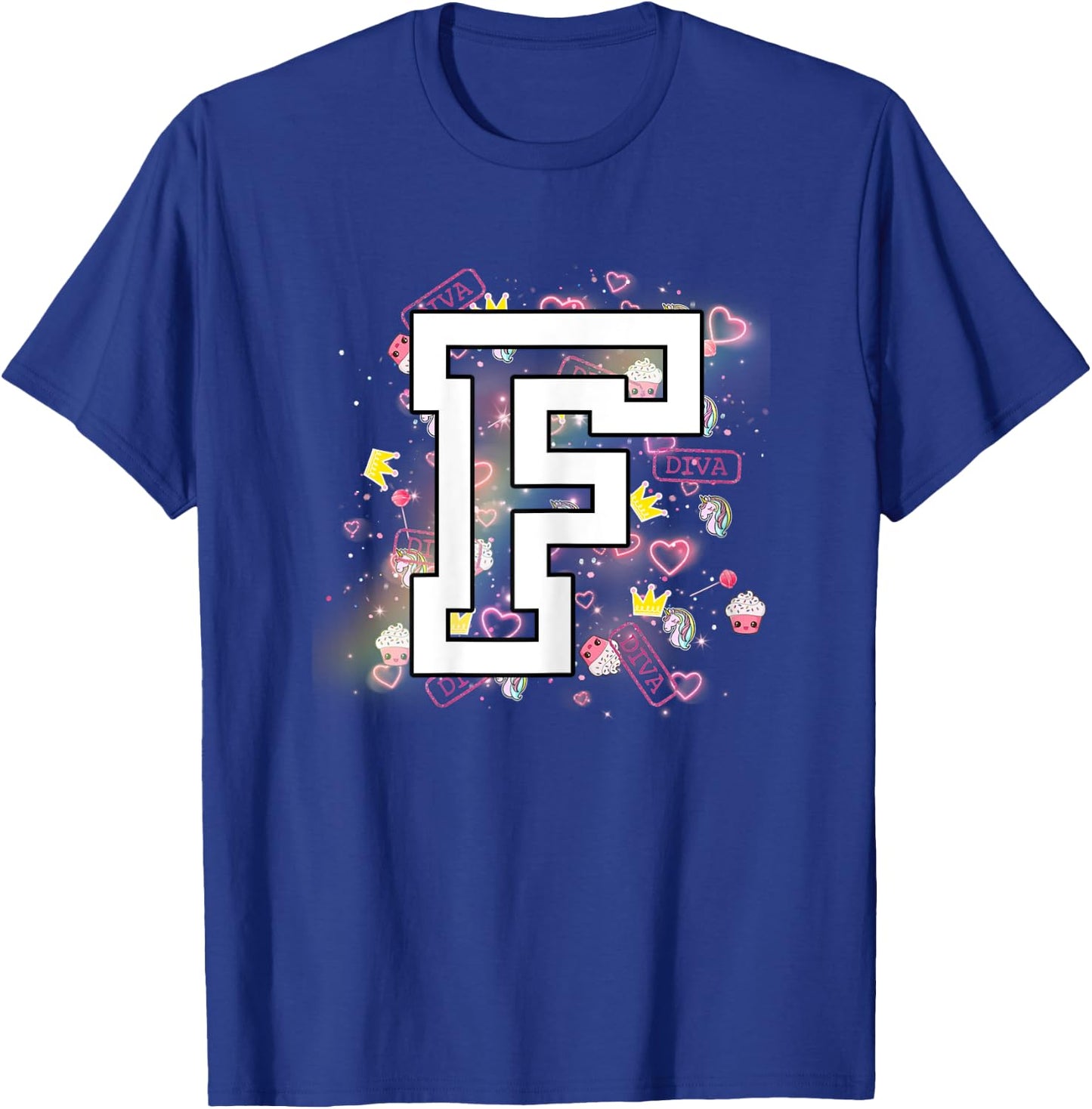 Kids Letter F Clothing For a Girl Who's Name Starts With F T-Shirt - T-Shirt | Royal