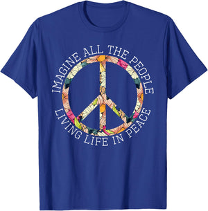Hippie Costume 60s 70s Peace Vintage Lover Retro Nostalgic T-Shirt - T-Shirt | Royal