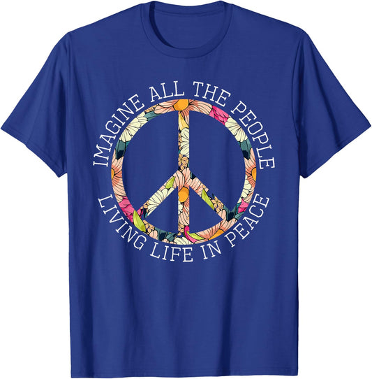 Hippie Costume 60s 70s Peace Vintage Lover Retro Nostalgic T-Shirt - T-Shirt | Royal