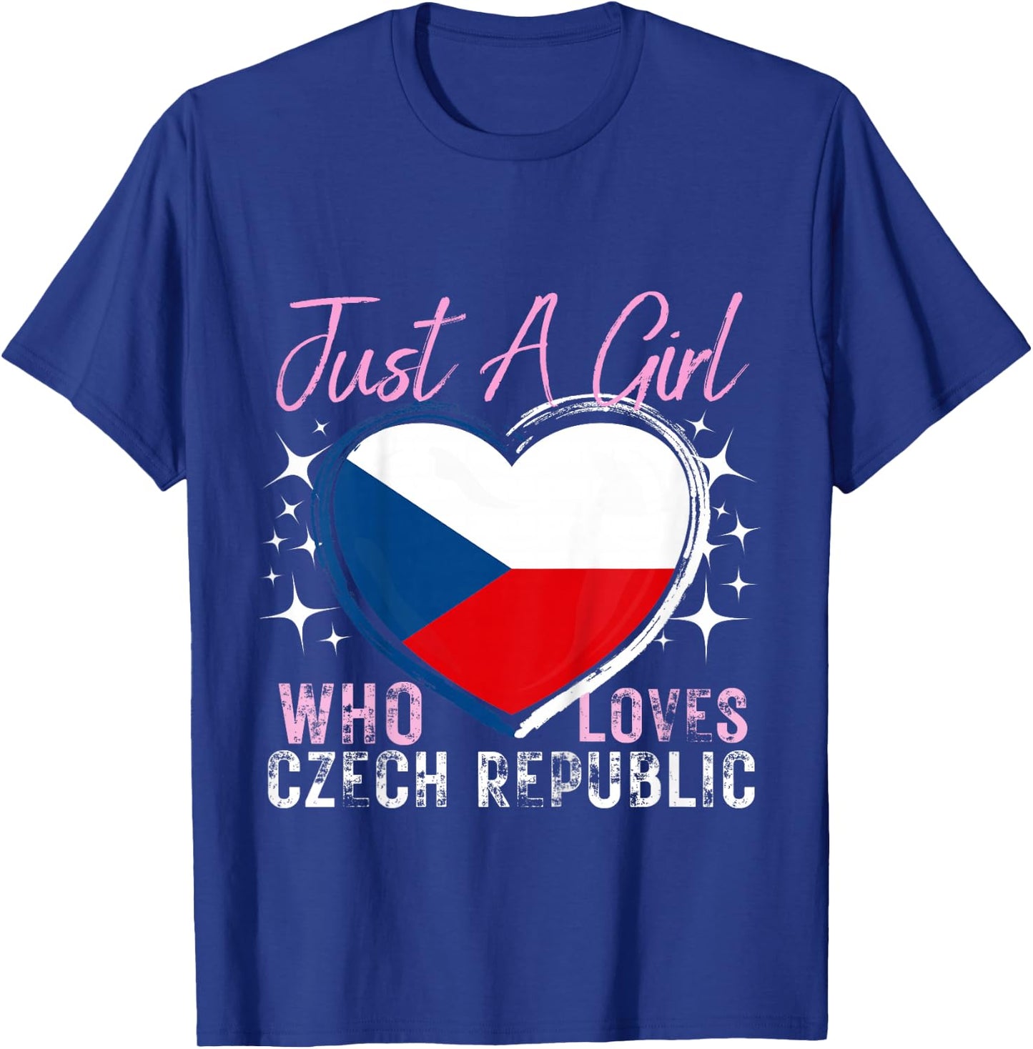 Kids Just A Girl Who Loves Czech Republic Heart Flag for Girls T-Shirt - T-Shirt | Royal