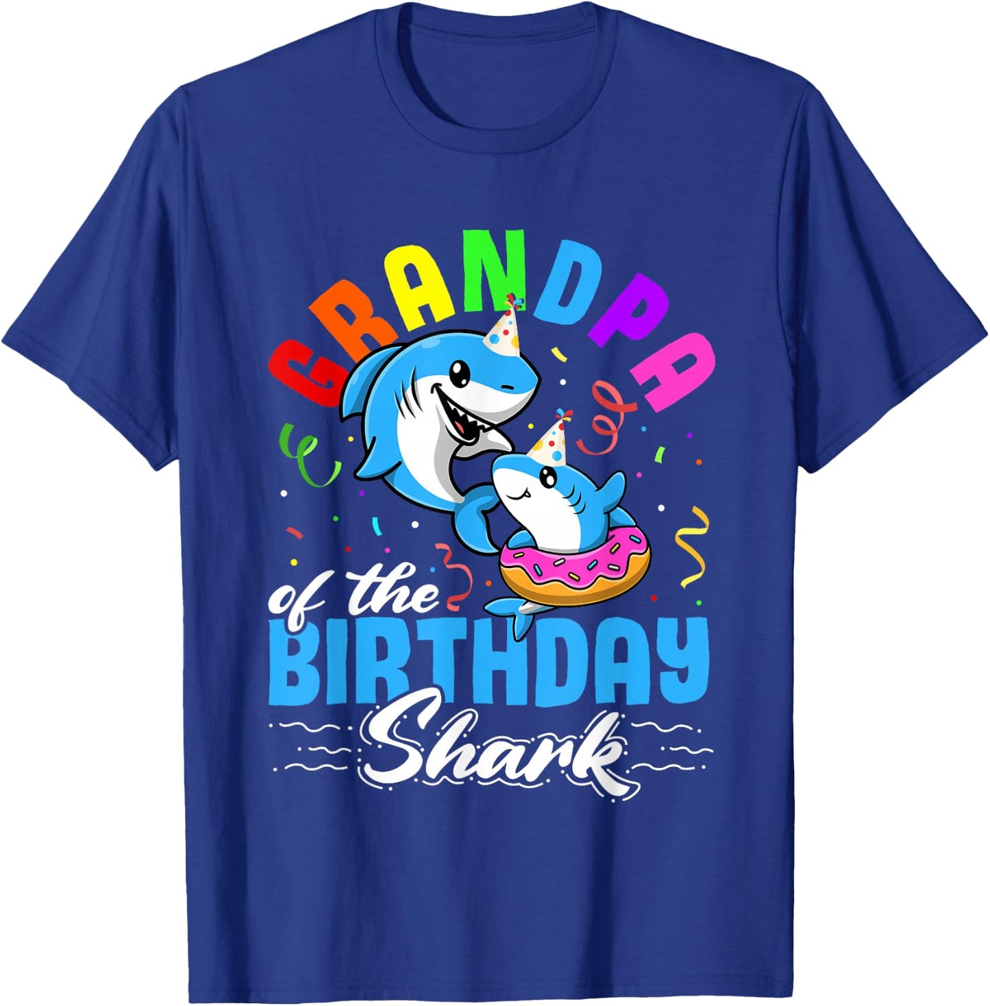 Grandpa of the Birthday Shark T-Shirt - T-Shirt | Royal