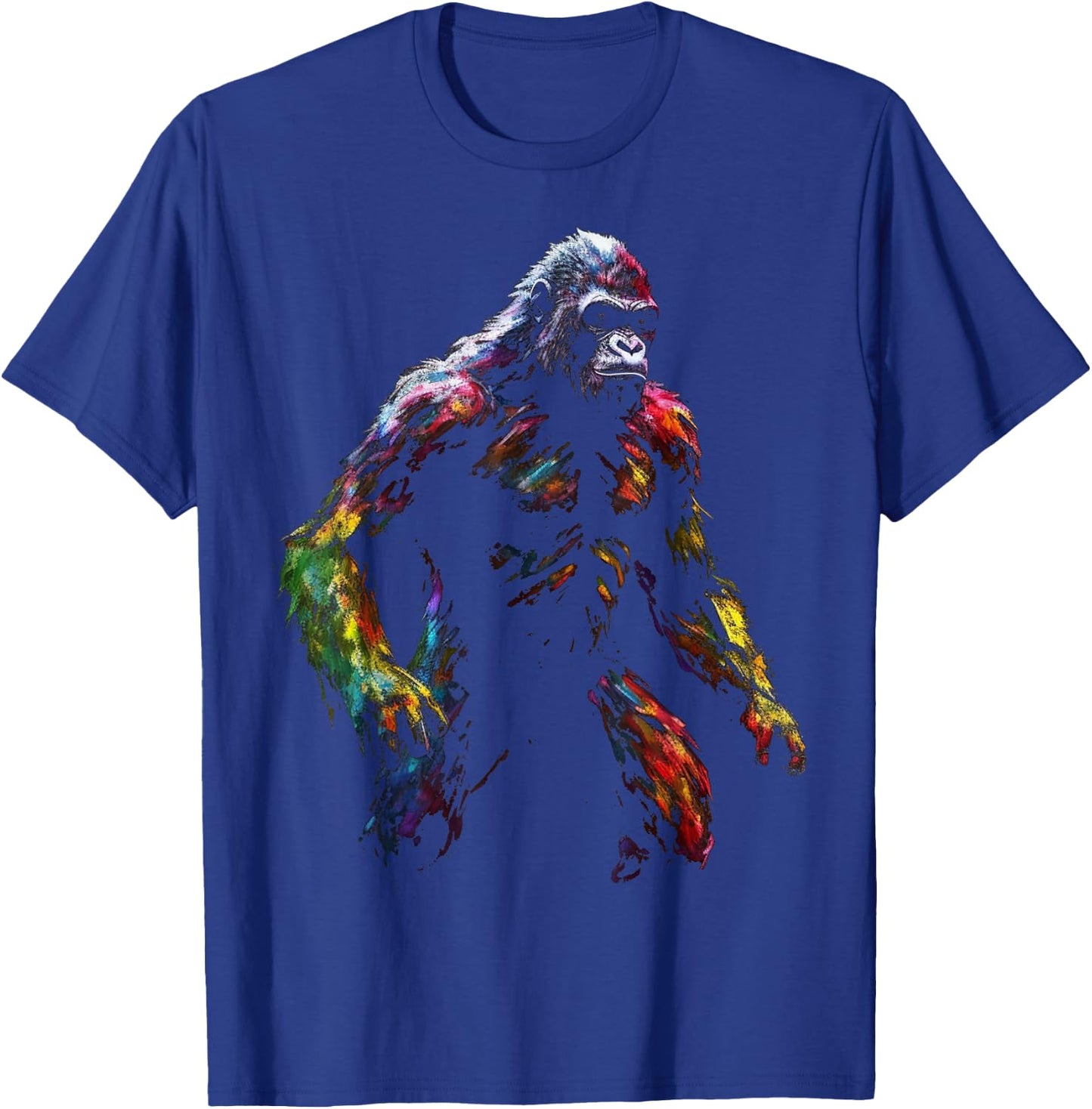 Gorilla Colourful Artwork - Animal Art Monkey Zoo Gorilla T-Shirt - T-Shirt | Royal