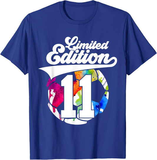 Limited Edition 11 Years Soccer 11th Birthday T-Shirt - T-Shirt | Royal