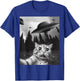 Funny Cat Selfie with UFOs T-Shirt - T-Shirt | Royal