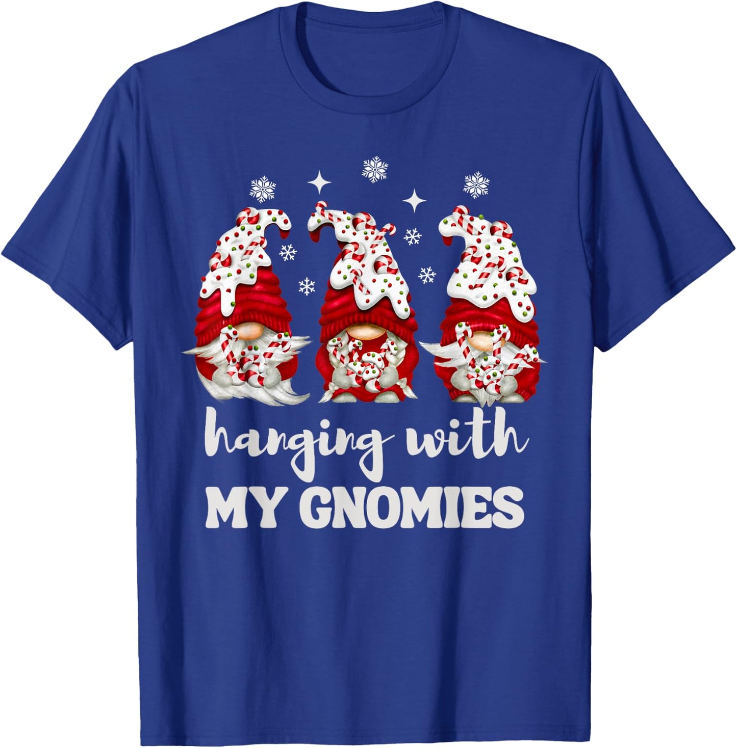 Christmas Hanging With My Gnomies Peppermint Xmas Gnome T-Shirt - T-Shirt | Royal