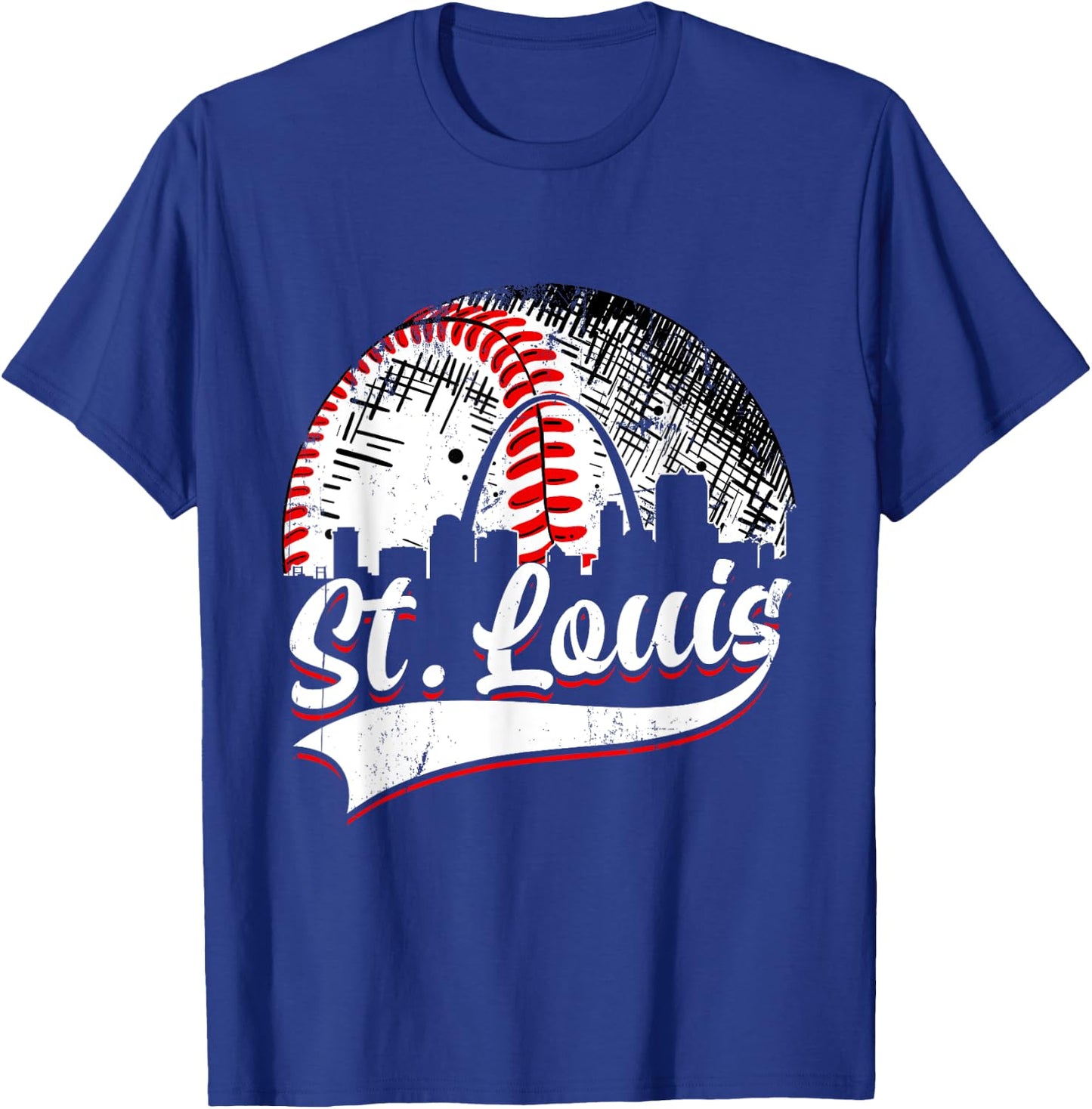 Vintage St. Louis Baseball Lover Men Women Game Day T-Shirt - T-Shirt | Royal