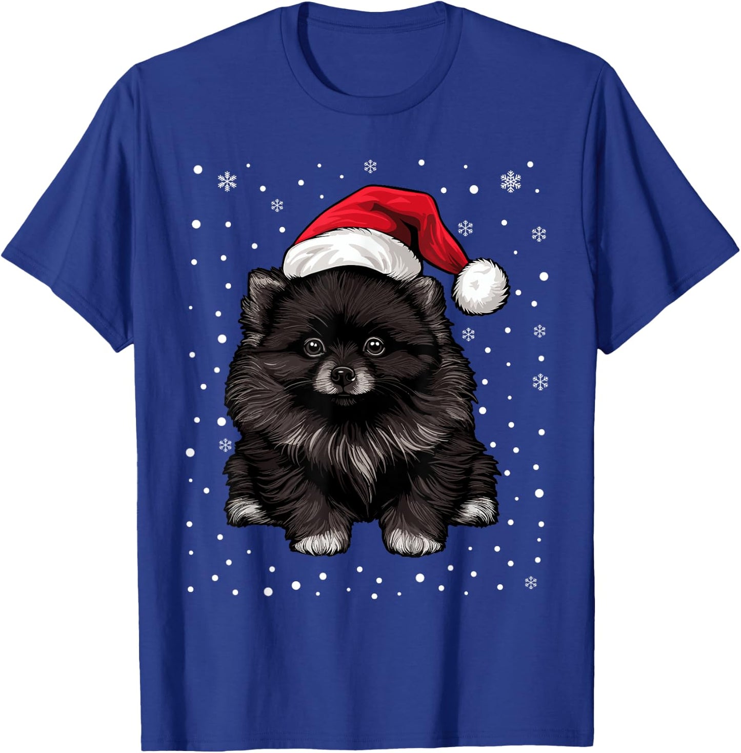 Black Pomeranian Dog Christmas Santa Hat Xmas Pajama T-Shirt - T-Shirt | Royal