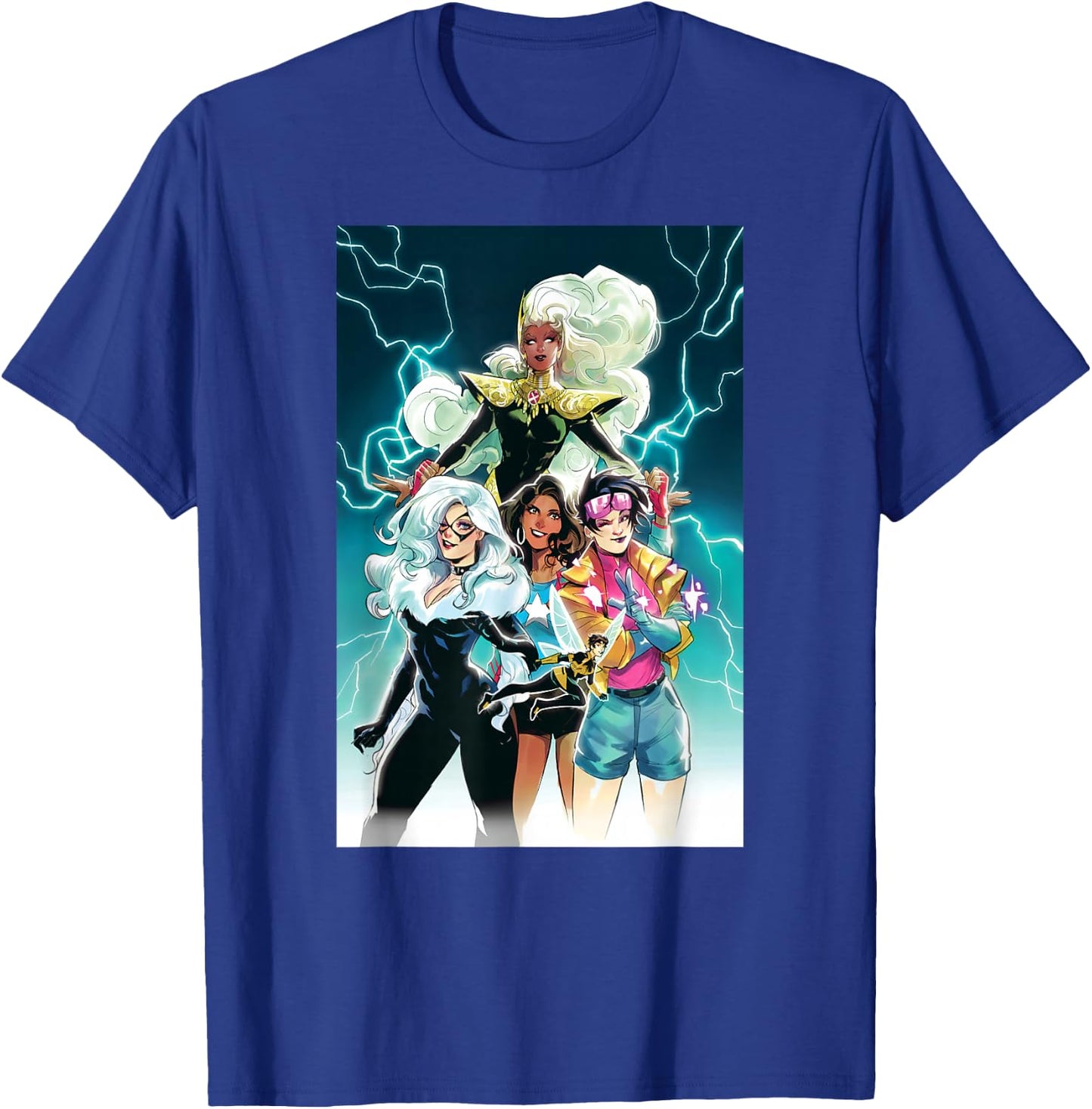 Marvel Women Storm Jubilee Wasp America Chavez & Black Cat T-Shirt - T-Shirt | Royal