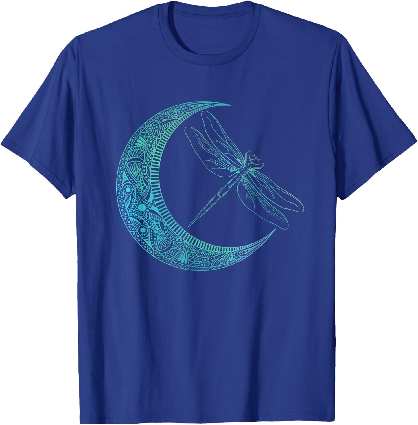 Crescent Moon And Dragonfly - Wildlife Insects Entomologist T-Shirt - T-Shirt | Royal