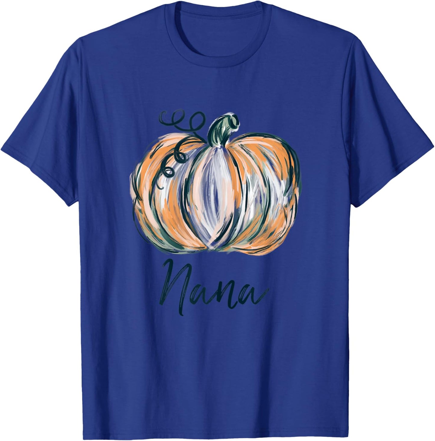 Nana Watercolor Pumpkin Fall Thanksgiving Halloween 2022 T-Shirt - T-Shirt | Royal