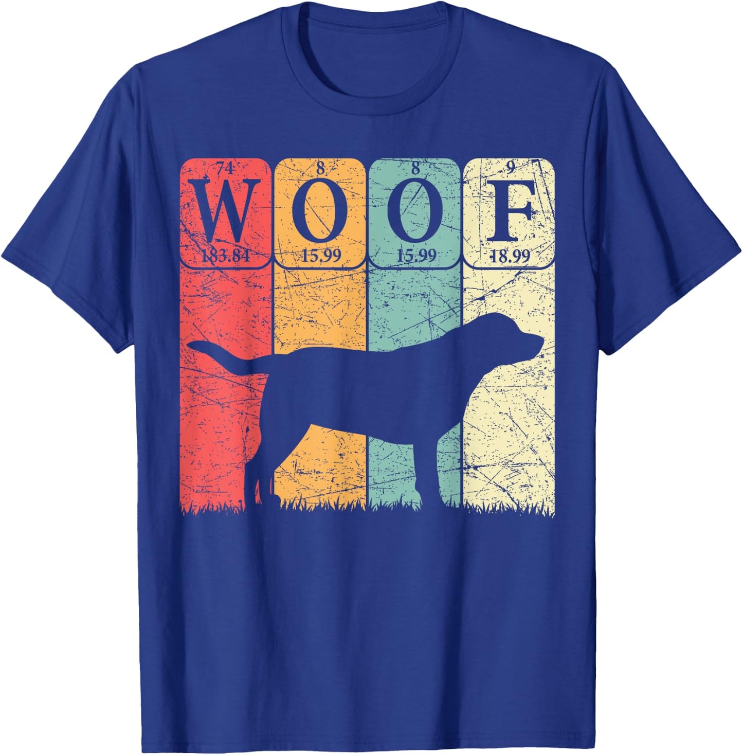 Labrador Retriever Dog Periodic Table Elements Dog Lover T-Shirt - T-Shirt | Royal