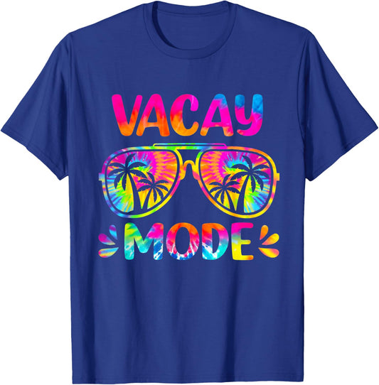 Vacay Mode Palm Tree Beach Vacation Summer Getaway Holiday Women Girls Kids T-Shirt - T-Shirt | Royal