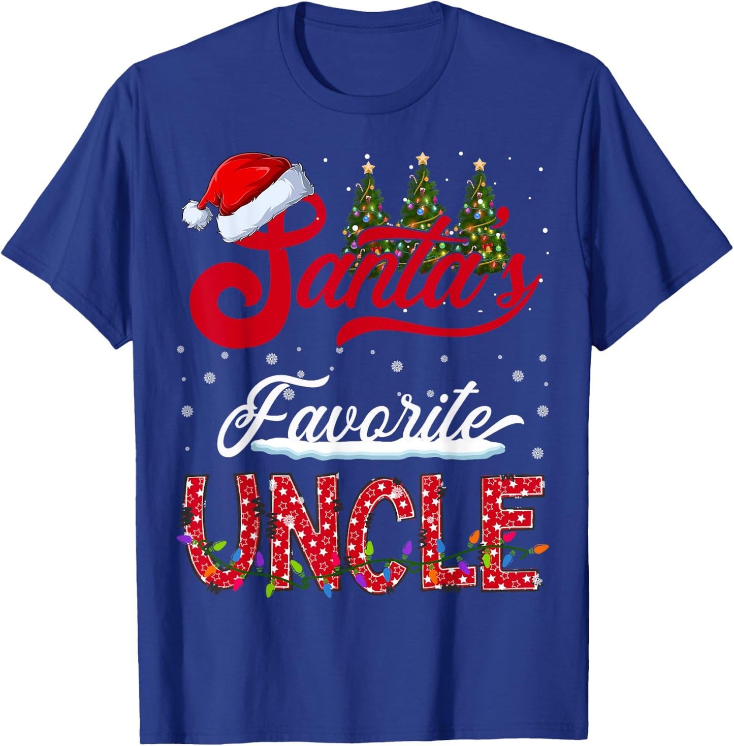 Santa's Favorite Uncle Family Matching Group Christmas T-Shirt - T-Shirt | Royal
