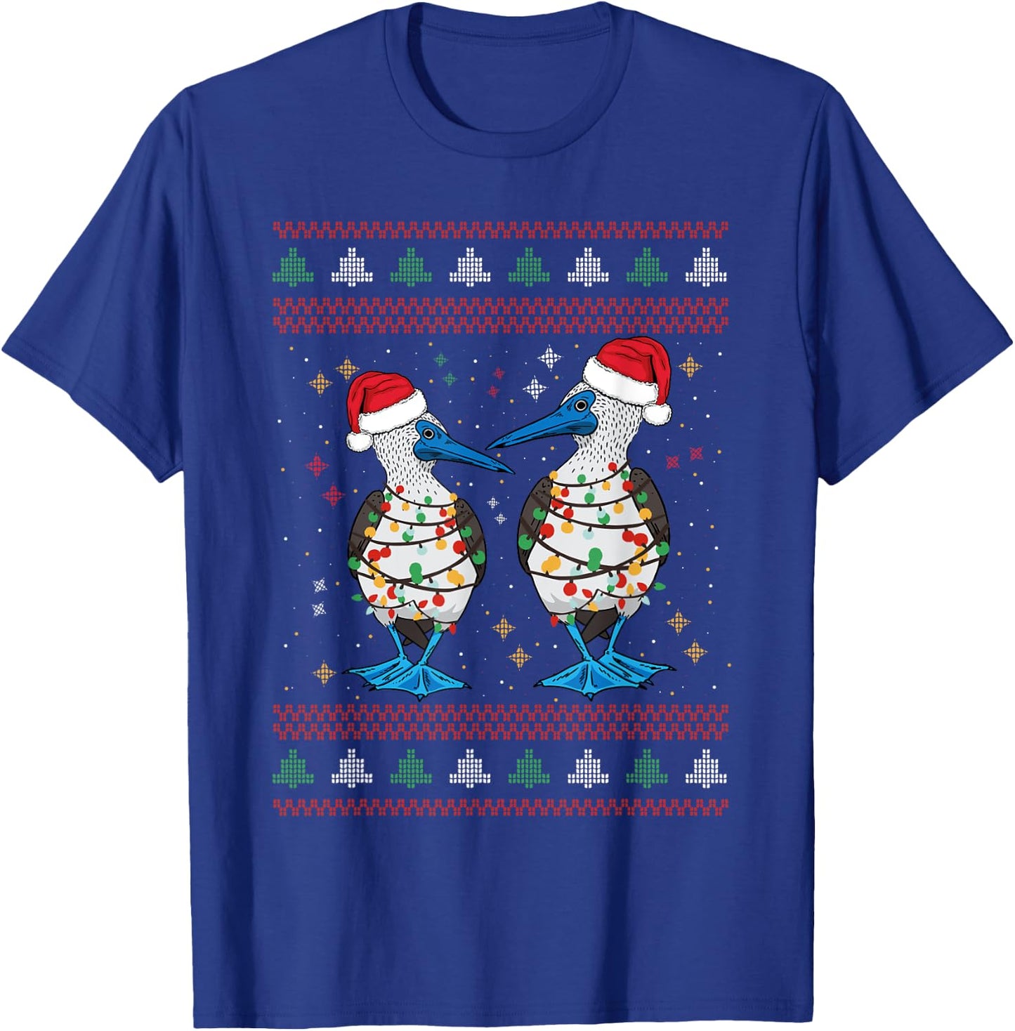 Blue Footed Booby Seabird Ugly Christmas T-Shirt - T-Shirt | Royal
