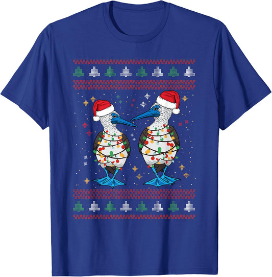 Blue Footed Booby Seabird Ugly Christmas T-Shirt - T-Shirt | Royal