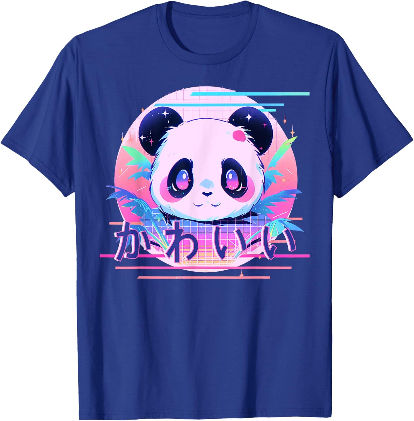 Kawaii Panda 80s Retro Cute Japanese Vaporwave Aesthetic T-Shirt - T-Shirt | Royal