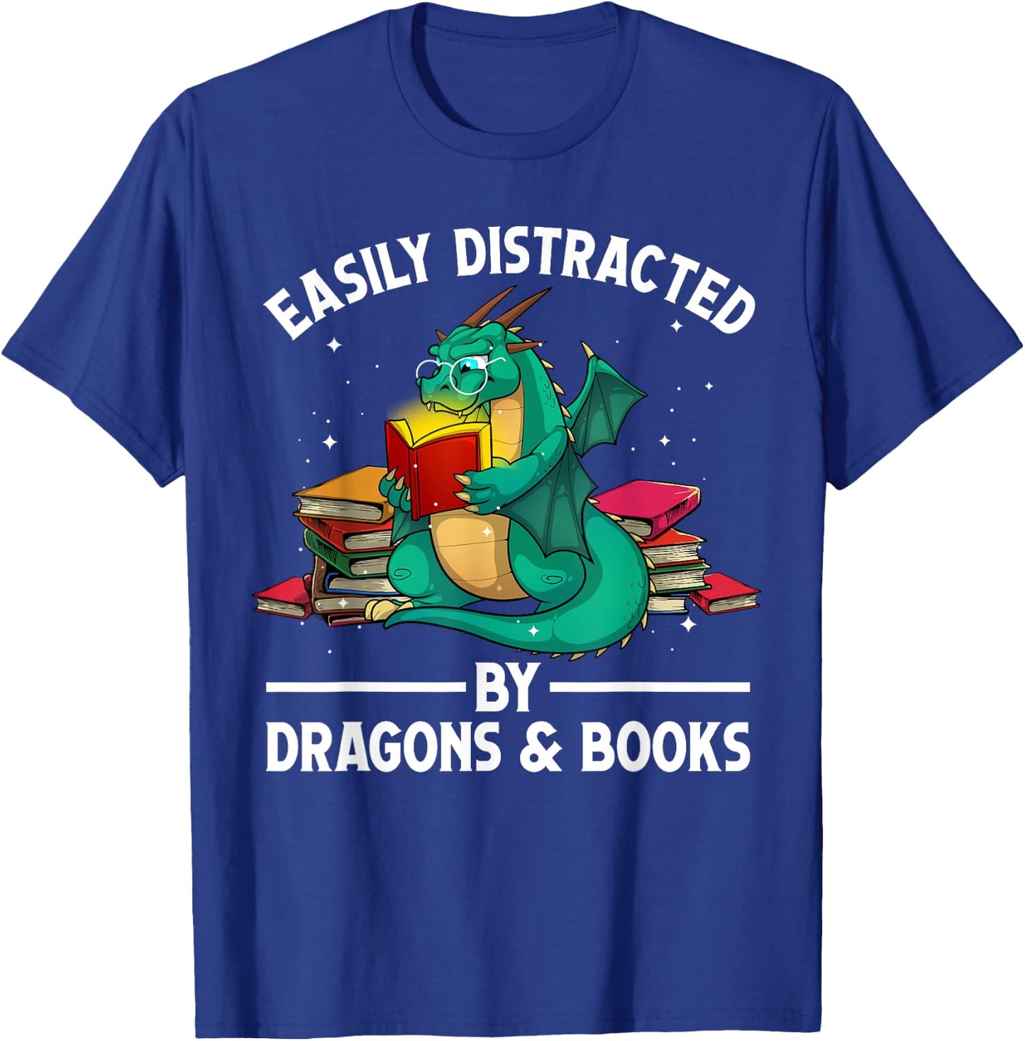 Cute Dragon Book Design Women Kids Dragon Book Lover T-Shirt - T-Shirt | Royal