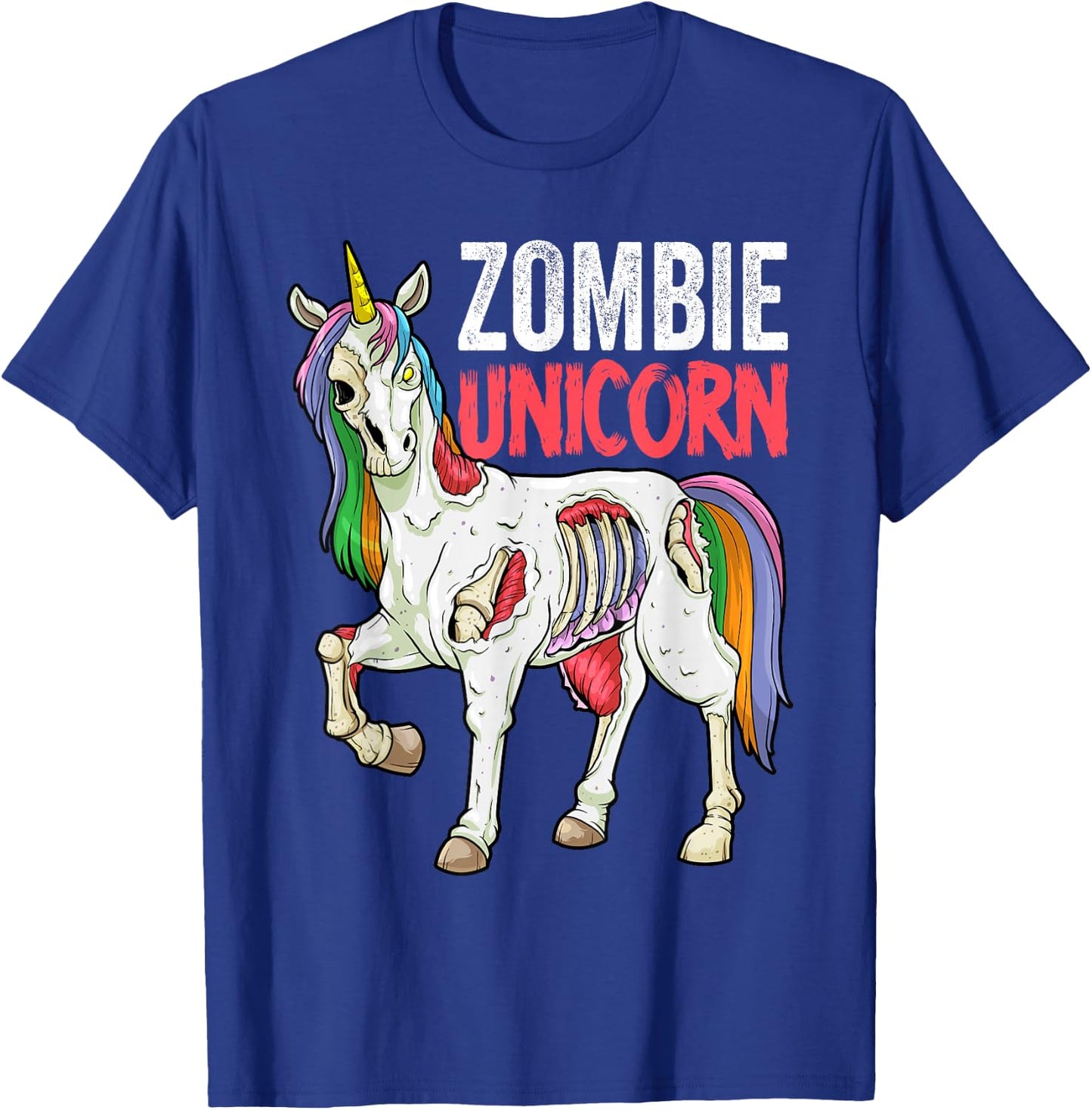 Zombie Unicorn Zombiecorn Halloween Costume Scary Undead T-Shirt - T-Shirt | Royal