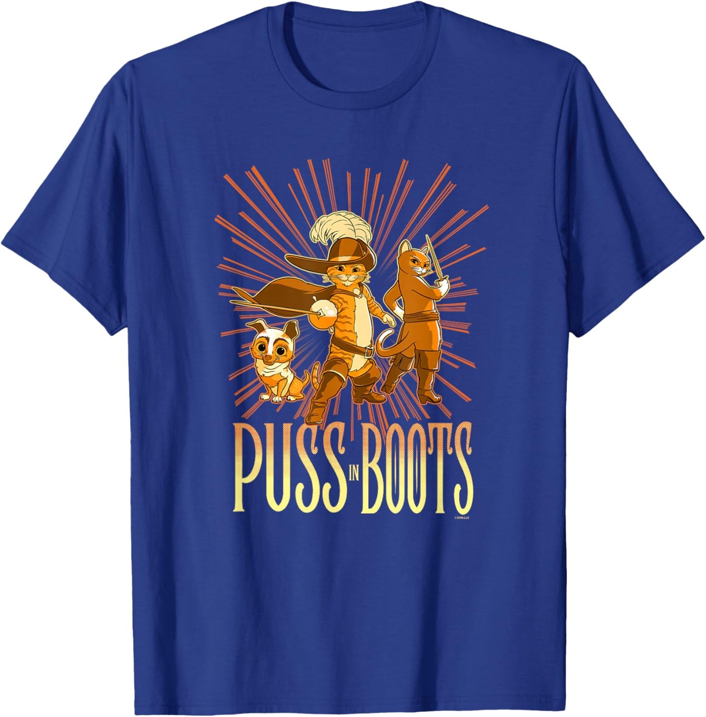 DreamWorks Puss in Boots: The Last Wish Cat Trio Poster Small T-Shirt - T-Shirt | Royal