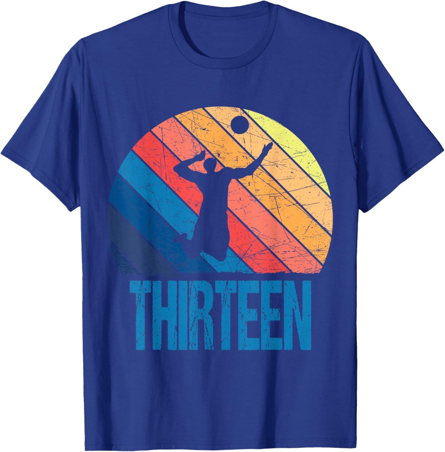 13th Birthday Retro Volleyball 13 Years Old Boy Girl T-Shirt - T-Shirt | Royal