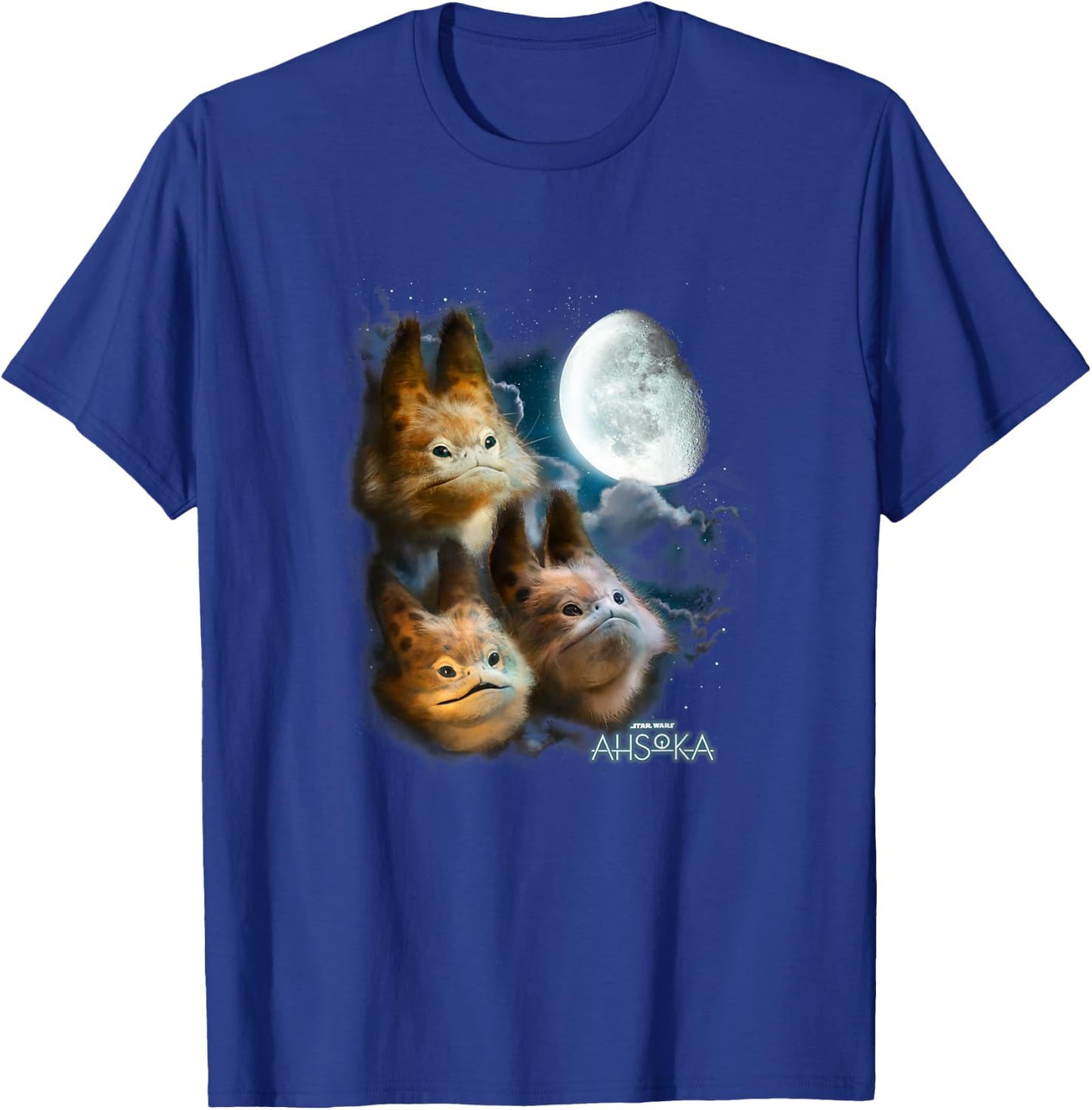 Star Wars: Ahsoka Loth-Cat Cloudy Galactic Trio Portrait T-Shirt - T-Shirt | Royal