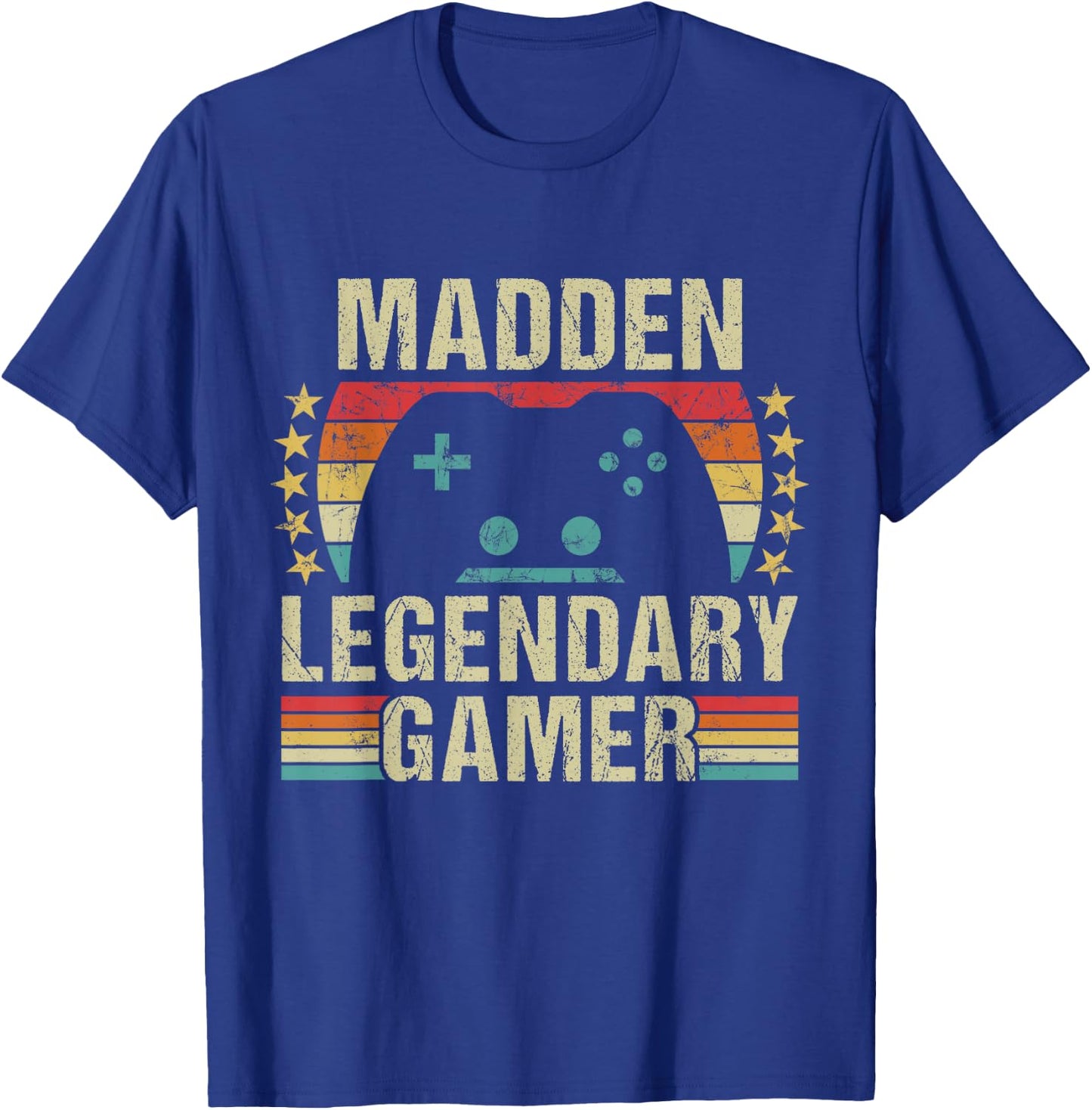 Madden Gamer Retro Gaming Vintage Game Personalized 70s T-Shirt - T-Shirt | Royal