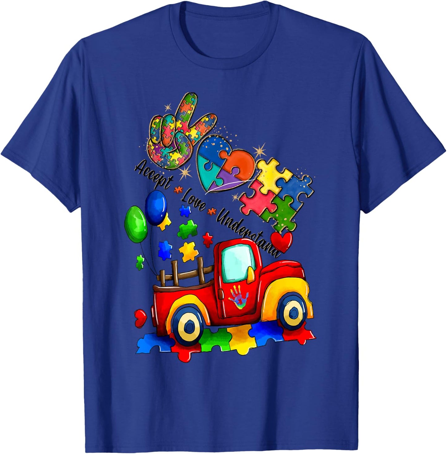 It's Ok To Be Different Autism Awareness Trucks Women Kid T-Shirt - T-Shirt | Royal