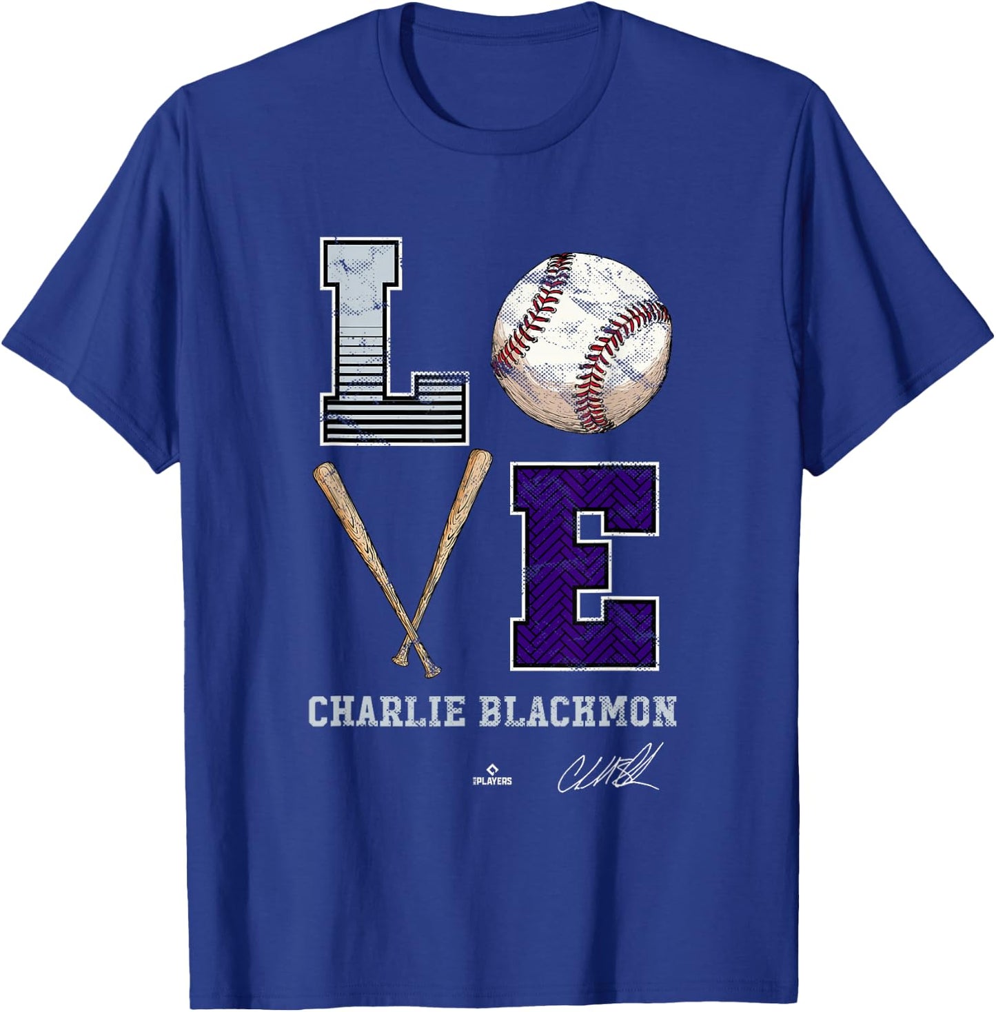Love Charlie Blackmon Charlie Blackmon Colorado MLBPA T-Shirt - T-Shirt | Royal