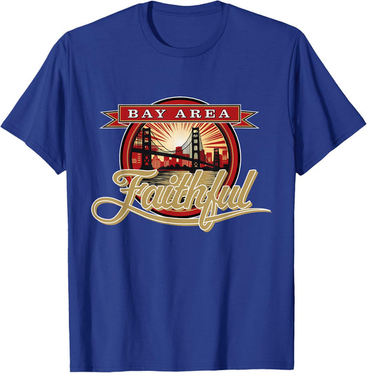 Faded San Francisco Sunday Bay Area Faithful T-Shirt - T-Shirt | Royal