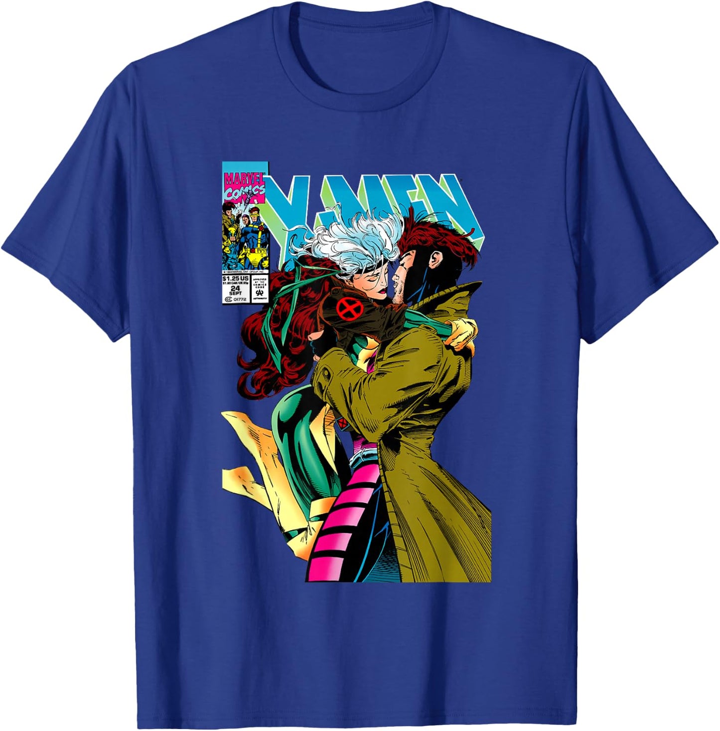 Marvel X-Men Gambit & Rogue Beautiful Couple Cover T-Shirt - T-Shirt | Royal