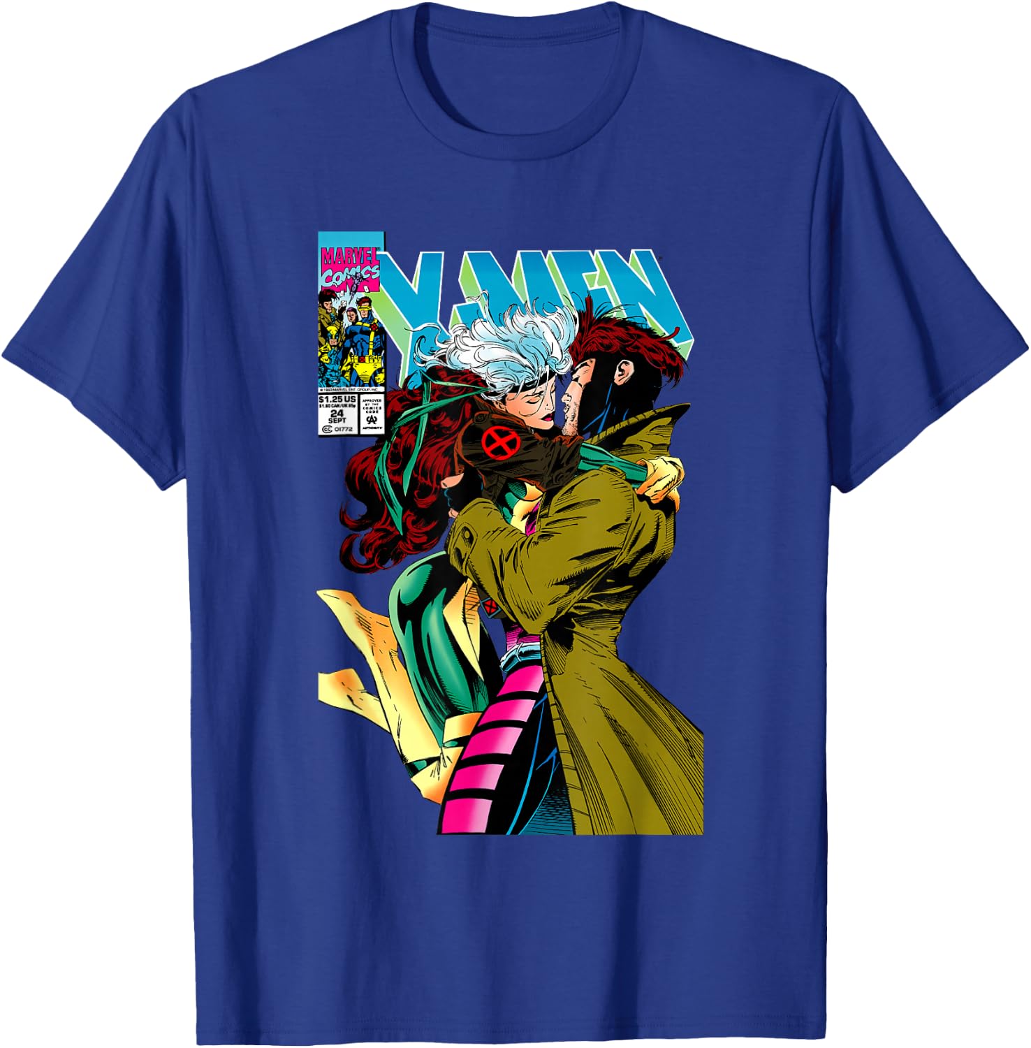 Marvel X-Men Gambit & Rogue Beautiful Couple Cover T-Shirt - T-Shirt | Royal