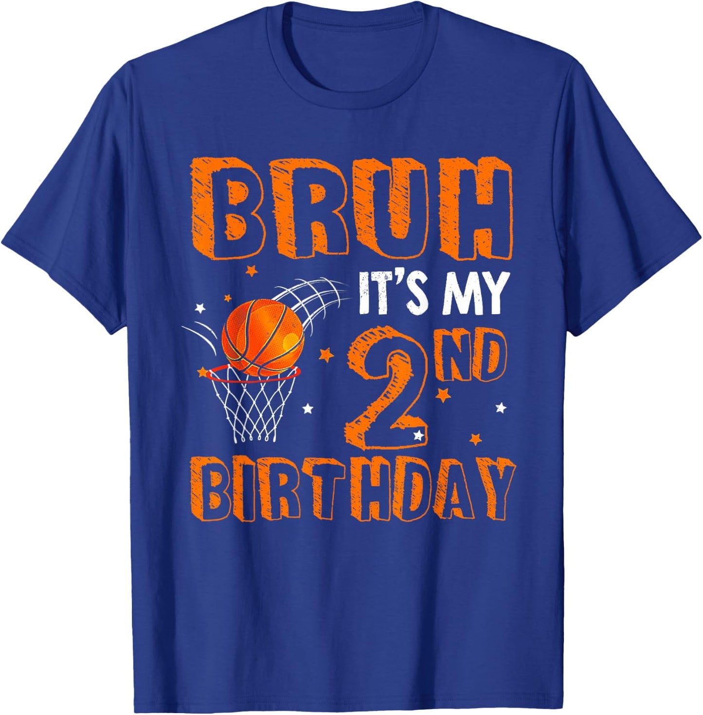 Bruh It's My 2nd Birthday 2 Year Old Basketball Player T-Shirt - T-Shirt | Royal