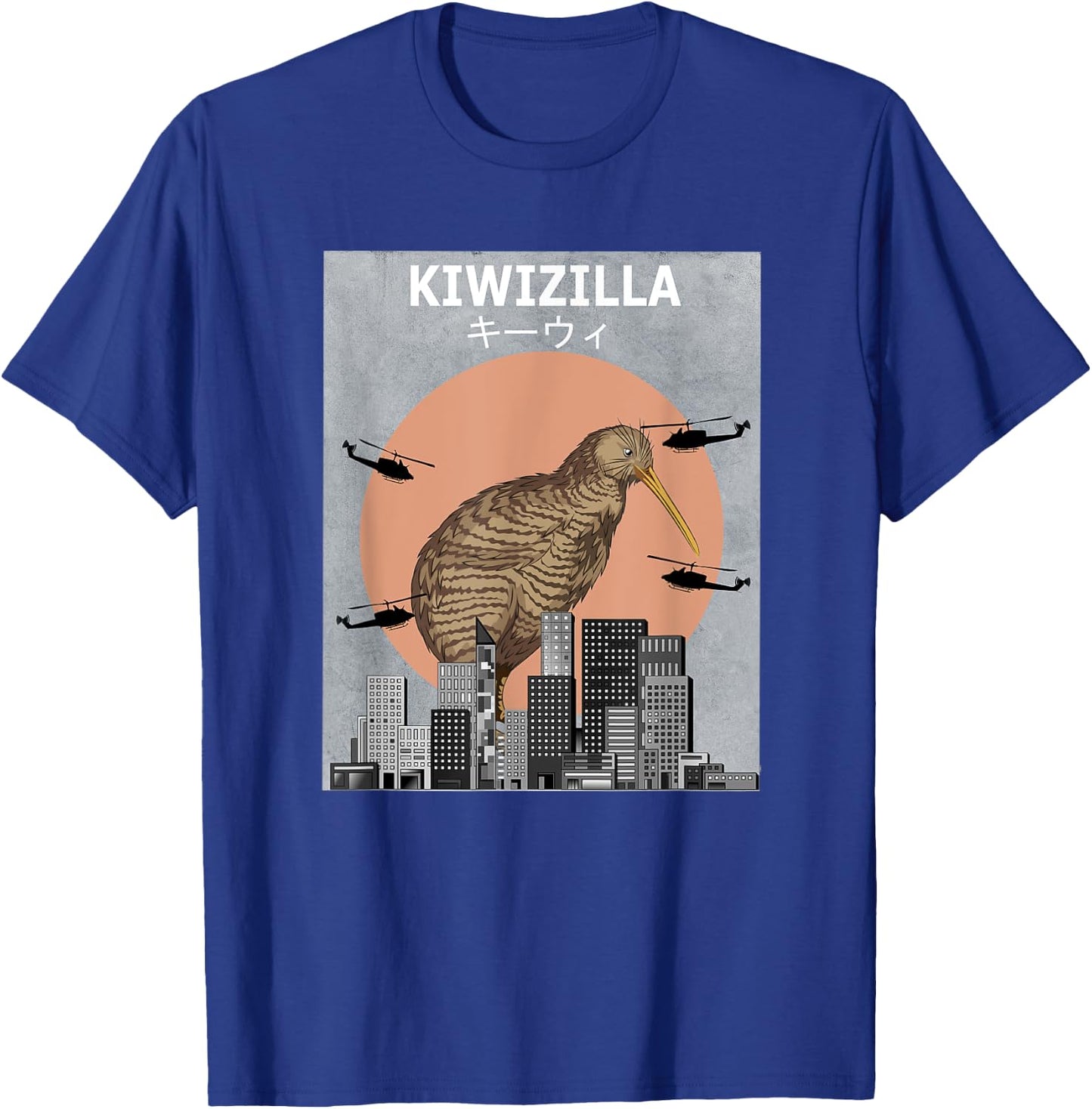 Kiwizilla Kiwi Bird Funny Birding T-Shirt - T-Shirt | Royal