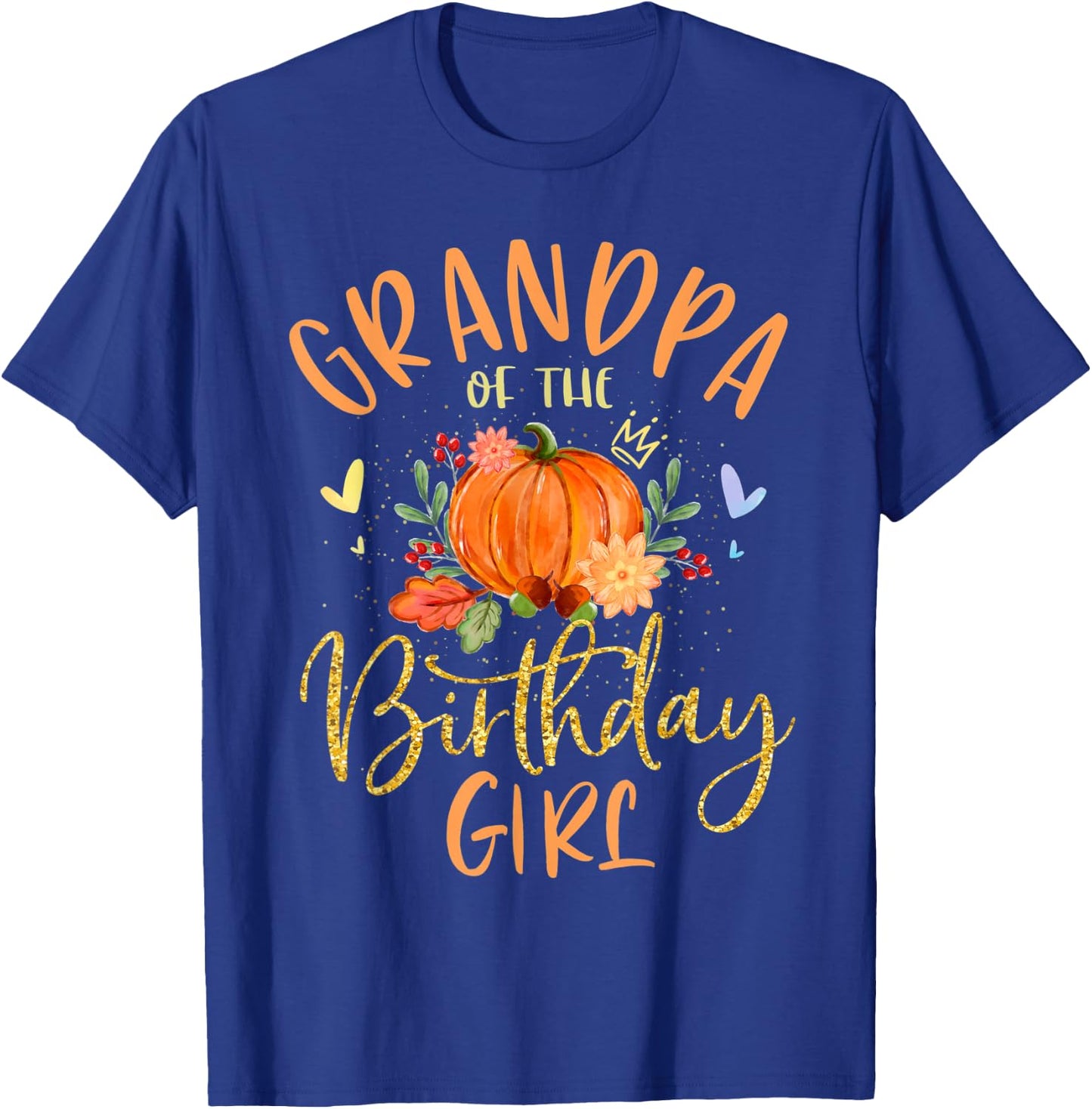 Grandpa Of The Birthday Girl Pumpkin Themed Papa T-Shirt - T-Shirt | Royal