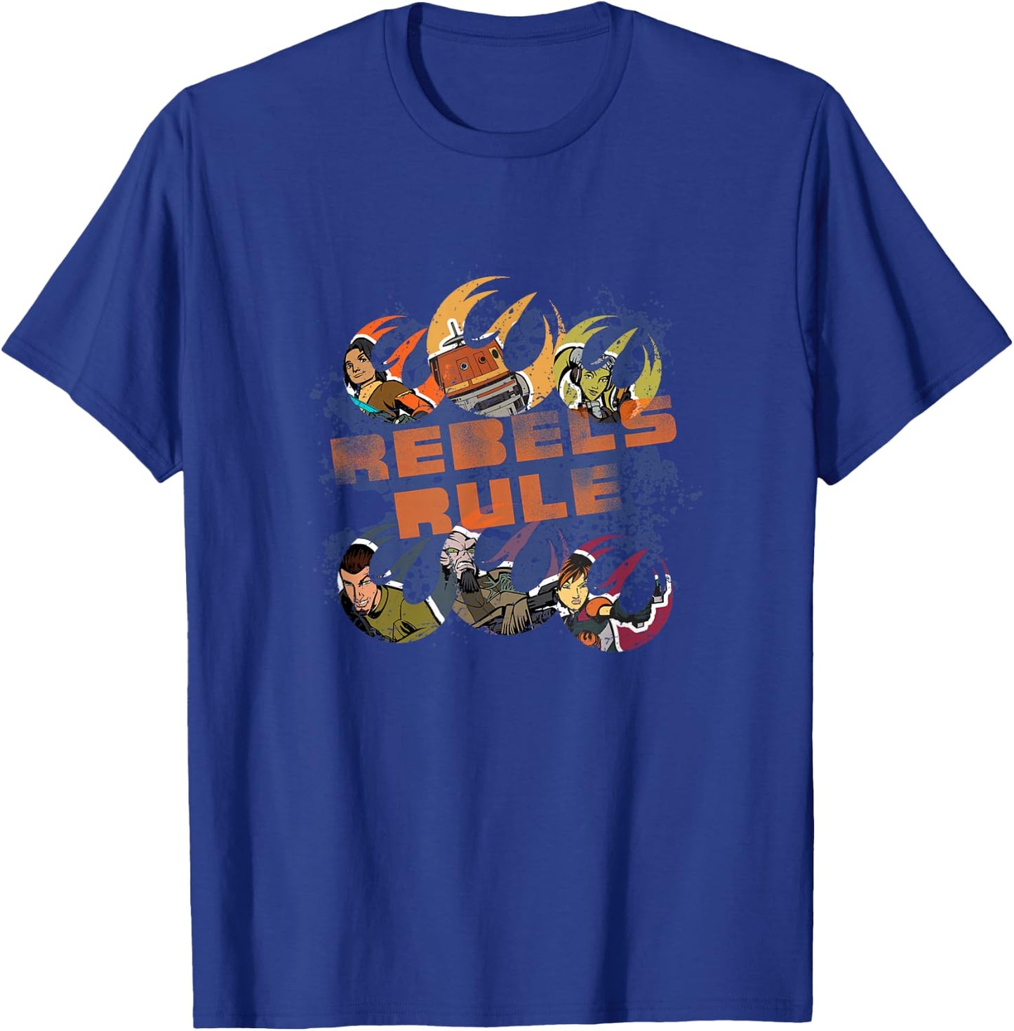 Star Wars Rebels Distressed Characters Showcases Logo T-Shirt - T-Shirt | Royal
