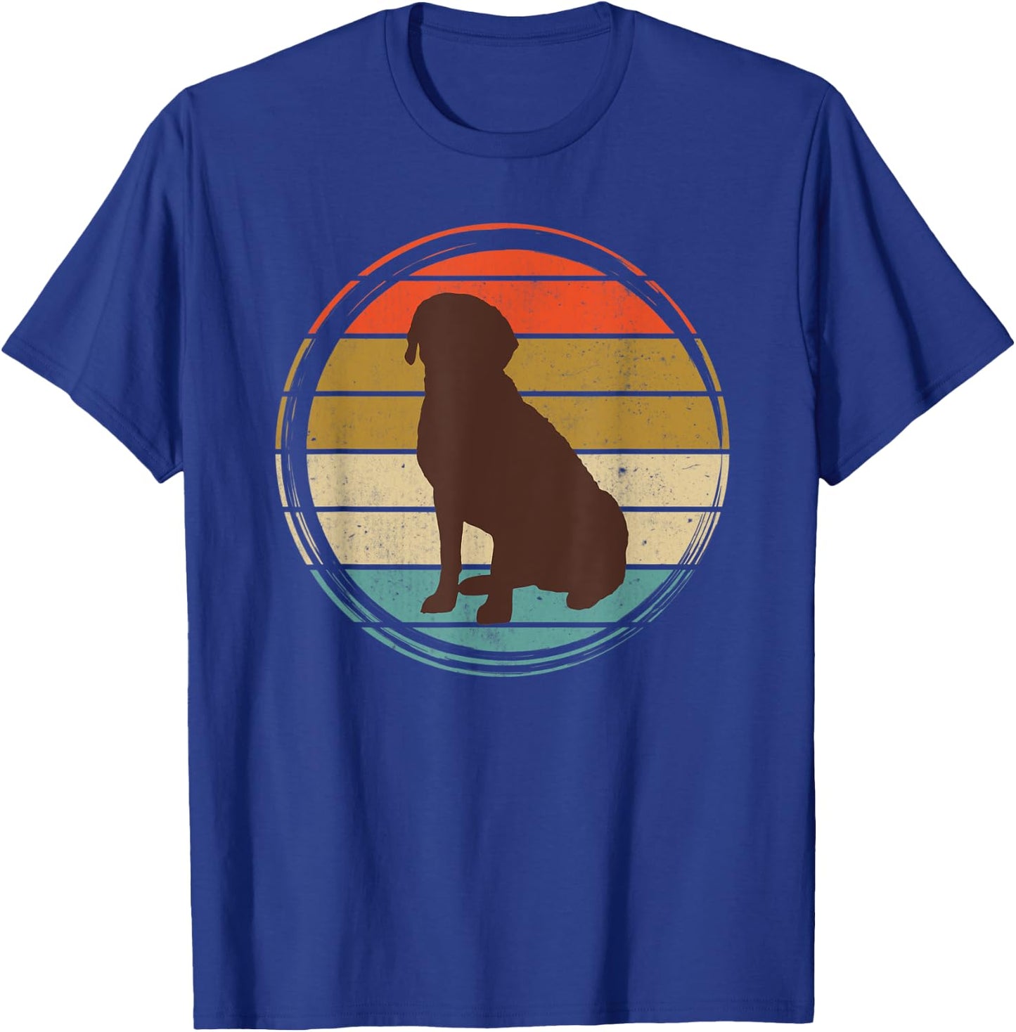 Chocolate Lab Vintage Labrador Men Women Kids T-Shirt - T-Shirt | Royal