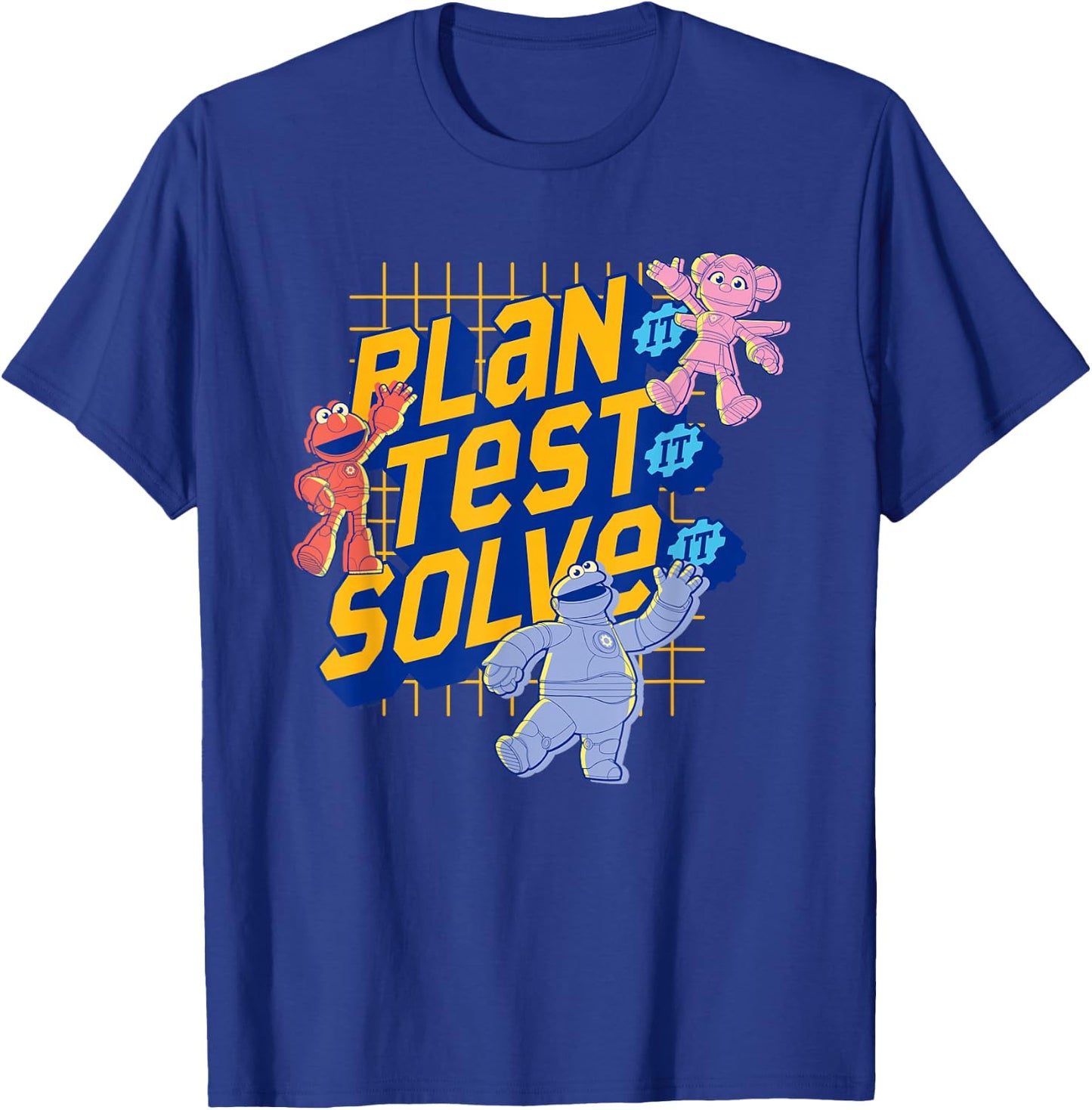 Sesame Street Mecha Builders Plan It, Test It, Solve It T-Shirt - T-Shirt | Royal