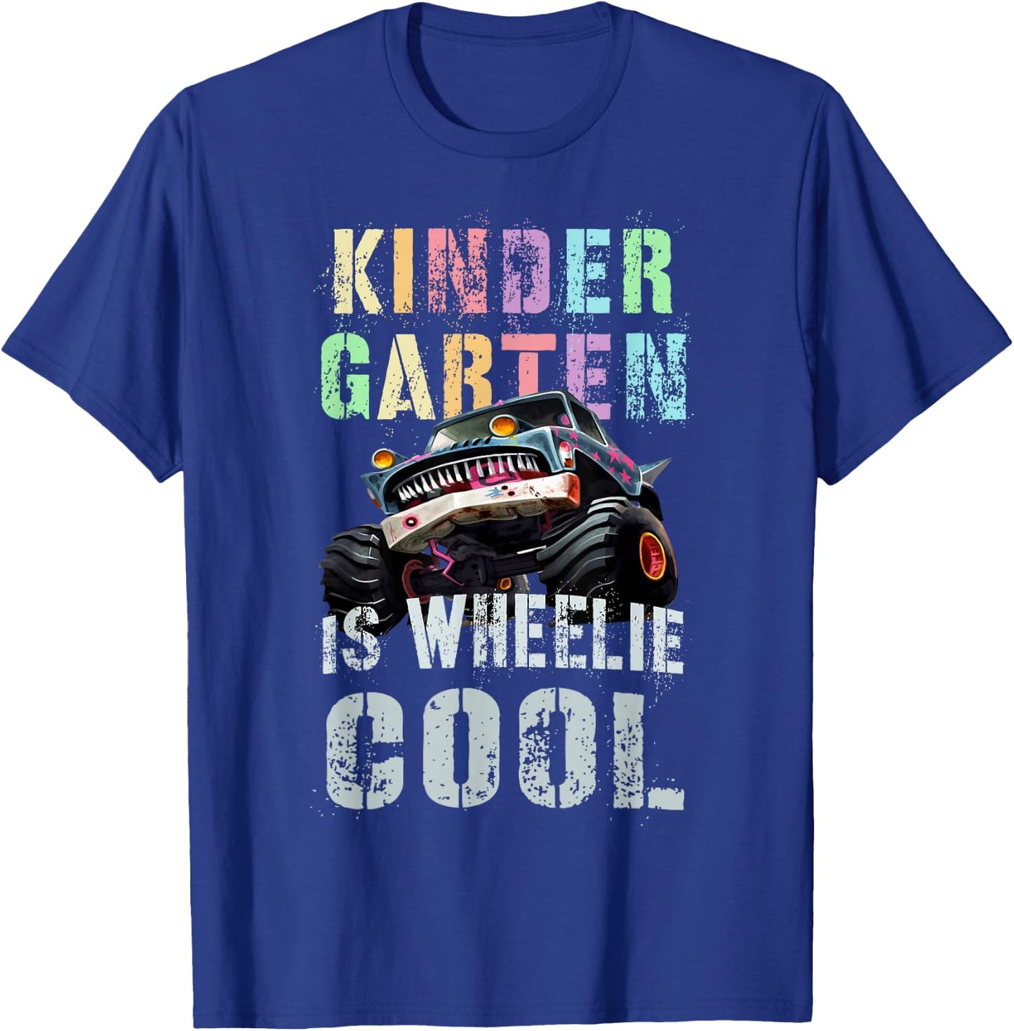 Vintage KINDERGARTEN IS WHEELIE COOL Kinder Teacher Truck T-Shirt - T-Shirt | Royal