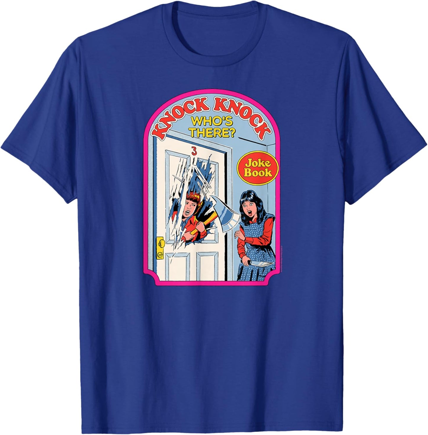 Steven Rhodes Shining Knock Knock Joke Book Retro Dark Humor T-Shirt - T-Shirt | Royal