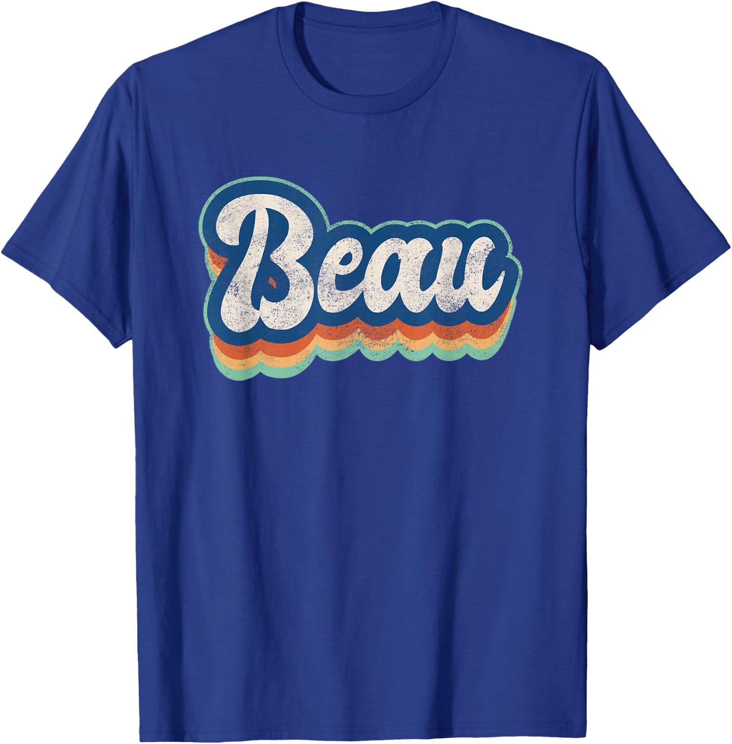 Beau First Name Boy Vintage Style 70s 80s Personalized T-Shirt - T-Shirt | Royal