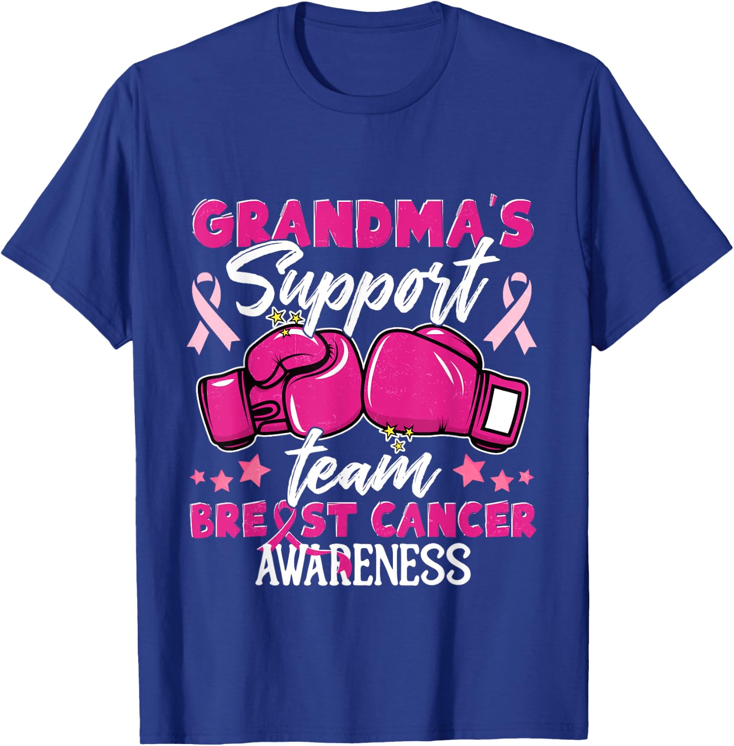 Grandma's Support Team Breast Cancer Awareness Support Squad T-Shirt - T-Shirt | Royal