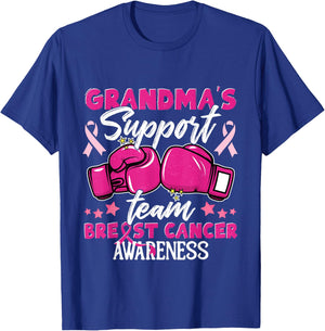Grandma's Support Team Breast Cancer Awareness Support Squad T-Shirt - T-Shirt | Royal